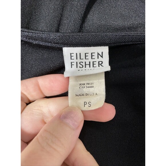 Eileen Fisher Dress Women's Petite S PS Black Viscose Nylon Jersey Lagenlook - Picture 7 of 11